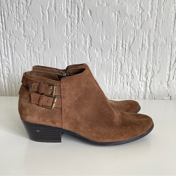 Sam Edelman Brown Suede Buckle Ankle Booties Size 7 - Picture 4 of 10